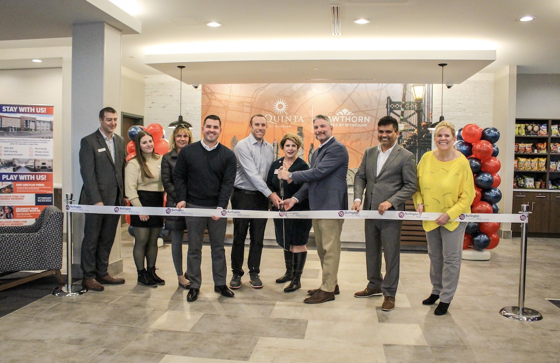 hotel opening at the funplex mount laurel with a ribbon cutting by the staff